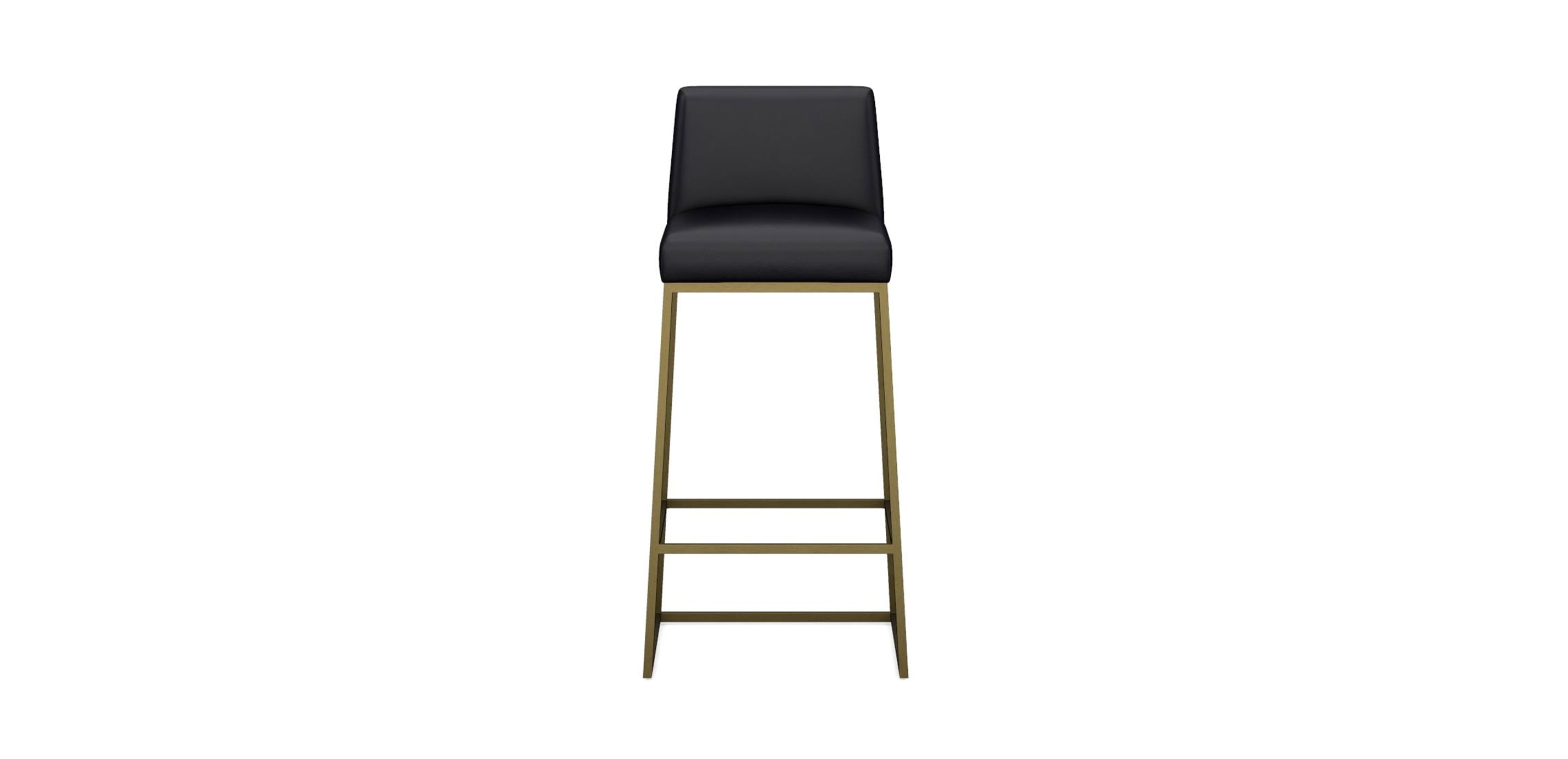 Jewel Lowback Metal and Leather Barstool Ethan Allen Barstools