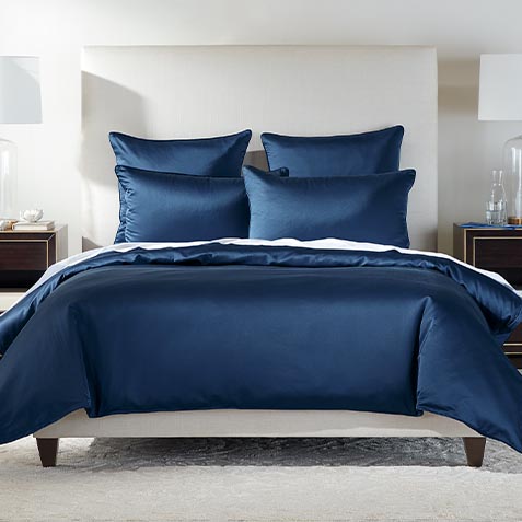 Salena Solid Duvet Cover and Shams Set, Navy Product Thumbnail
