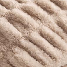 Taupe swatch Ruched Faux Fur Throw