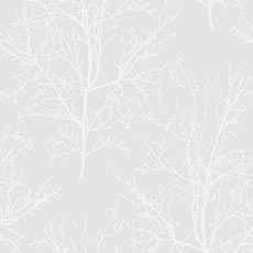 White swatch Glass Bead Branches Wallpaper