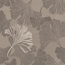 Gingko Pewter (62952): elegant woven pattern swatch Gingko Pearl Fabric
