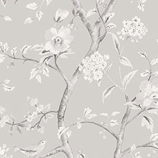 Silver swatch Jasmine Floral Wallpaper