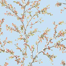 Blue swatch Rogers Branches Wallpaper