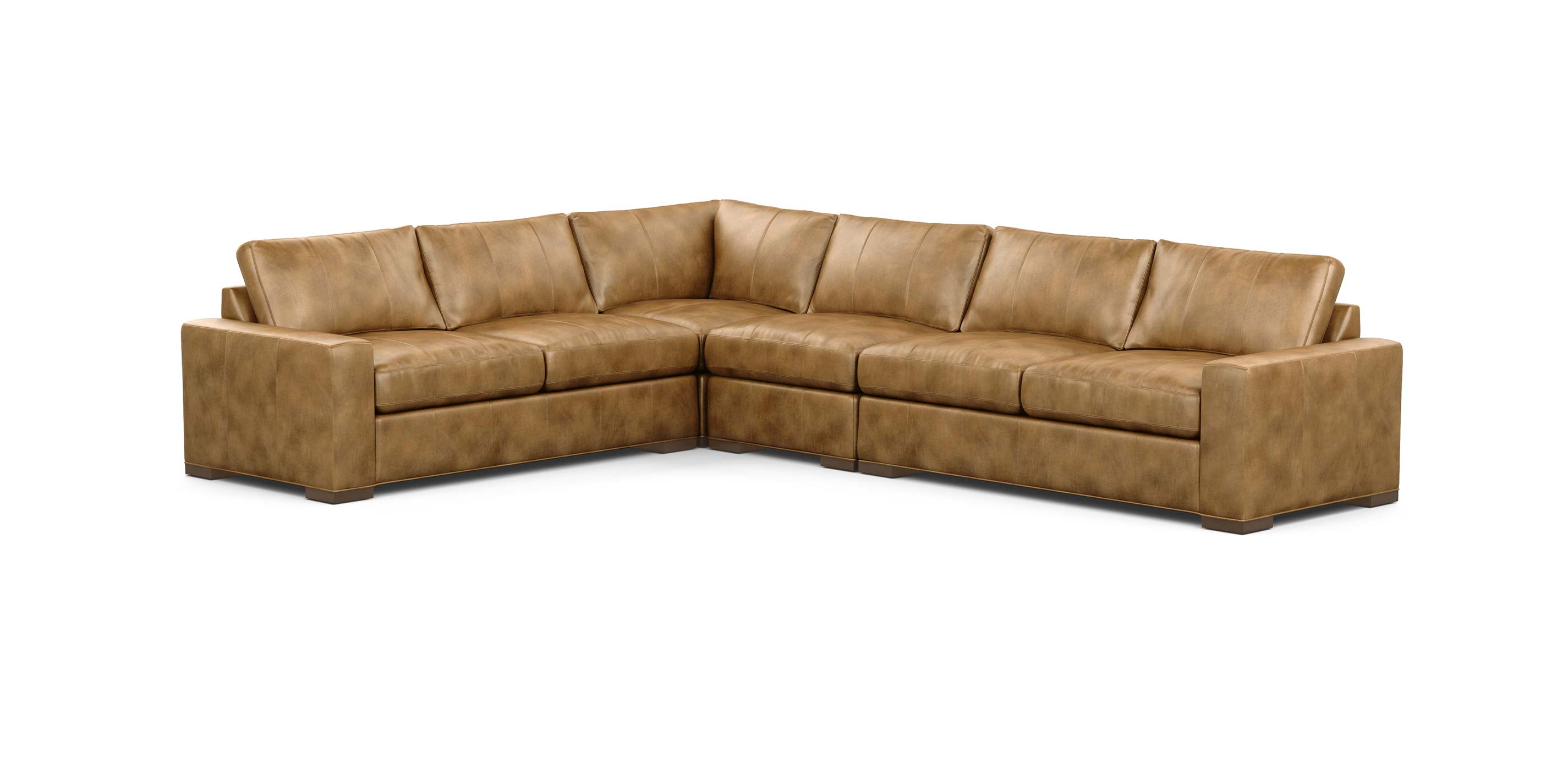 Conway Four Piece Leather Sectional, Ethan Allen Leather Sectionals