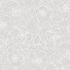 White swatch Suzette Floral Wallpaper