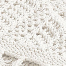 White swatch Pointelle Knit Throw