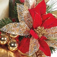 Red and Gold swatch Holiday Centerpiece