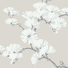 Gray swatch In Bloom Wallpaper