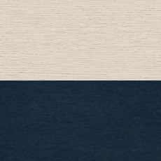 Sea Salt / Cobalt (713): White wood finish paired with cobalt blue protected fabric swatch Rambert Two-Door Buffet