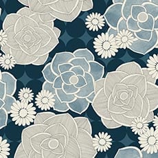 Blue swatch Dana Floral Wallpaper