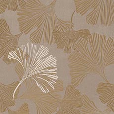 Gingko Gold (62945): elegant woven pattern swatch Gingko Pearl Fabric