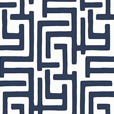 Blue/White swatch Mazed Wallpaper
