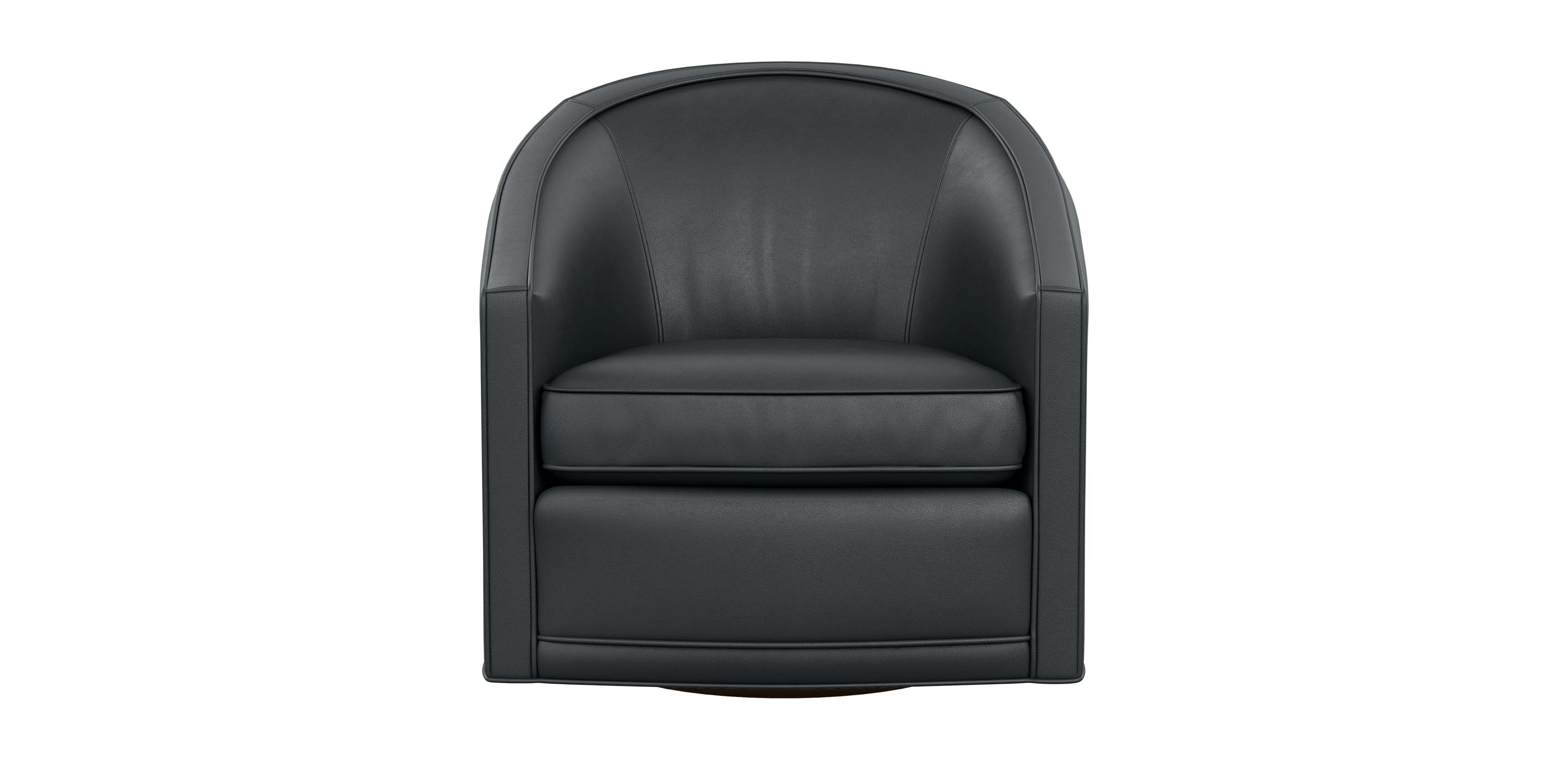 Baylee Leather Upholstered Barrel Back, Leather Swivel Barrel Chairs