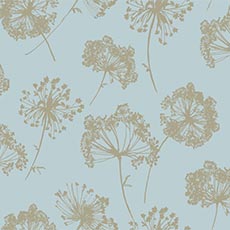 Blue/Gold swatch Blooming Floral Wallpaper