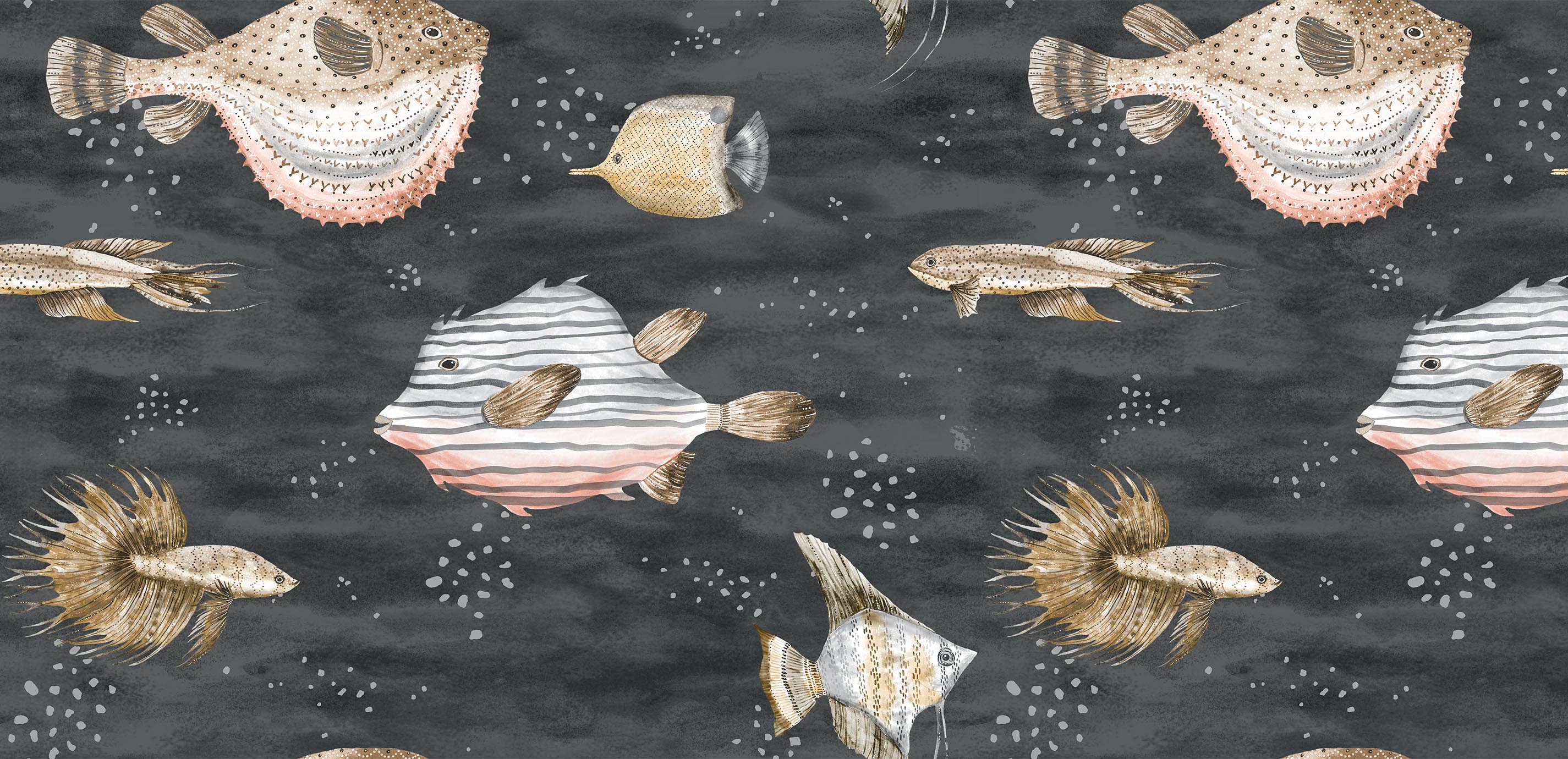 Friendly Fish Nautical Wallpaper for Home