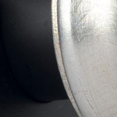 Black with Silver Finial swatch Drapery Hardware Set with Metallic Ribbed End Cap Finial