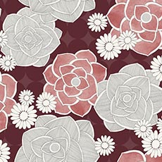 Red swatch Dana Floral Wallpaper