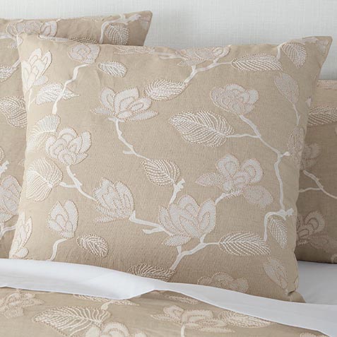 Linen-Blend Floral Embroidered Euro Sham Product Thumbnail
