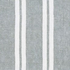 Ivory/Petrol/Spa swatch Cabana Stripe Linen Drapery Panel