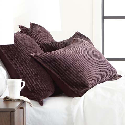 Velvet Quilt and Shams—Purple, Bedding