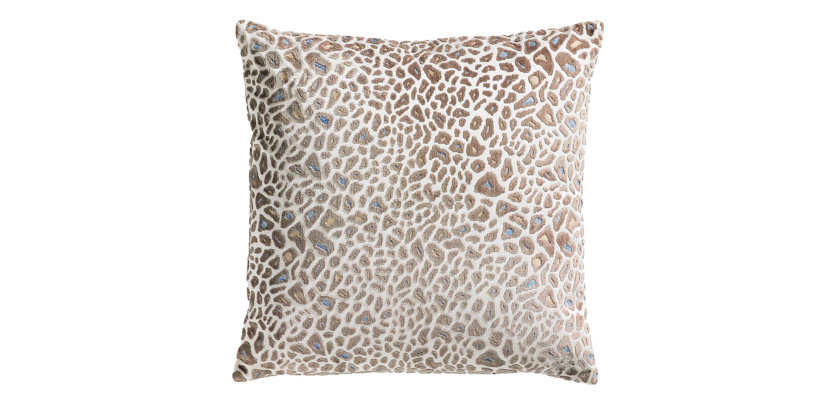 Leopard Cut-Velvet Pillow—Cream Taupe Throw Pillow Ethan Allen