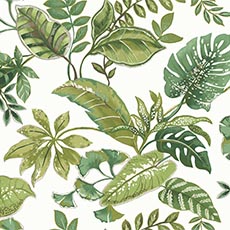 White/Green swatch Greenhouse Floral Wallpaper