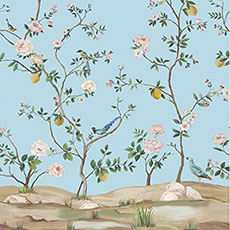 Blue swatch Dara Chinoiserie Wall Mural