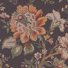 Georgina Charcoal (44854): large scale printed Jacobean Floral swatch Georgina Antique Fabric By the Yard