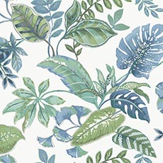 Green/Blue swatch Greenhouse Floral Wallpaper