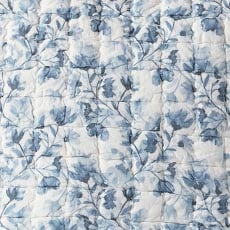Blue swatch Watercolor Floral Reversible Quilt and Shams Set