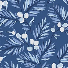 Dark Blue swatch Vidalia Floral Wallpaper
