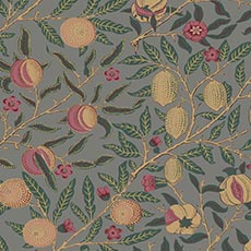 Green/Gray swatch Fruiting Tree Wallpaper