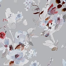 Gray swatch Summer Bouquet Floral Wallpaper