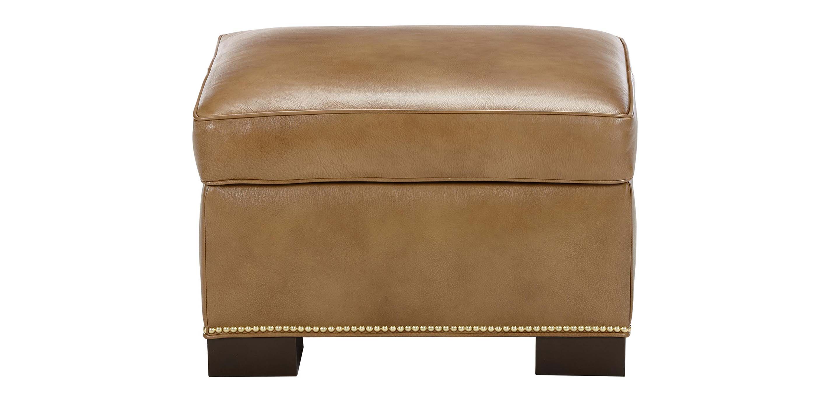Astor Leather Ottoman Ottomans & Benches Ethan Allen