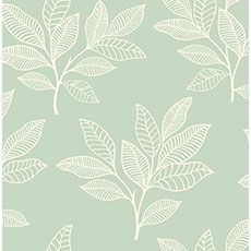 Green/White swatch Audrey Floral Wallpaper