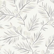 White swatch Vidalia Floral Wallpaper