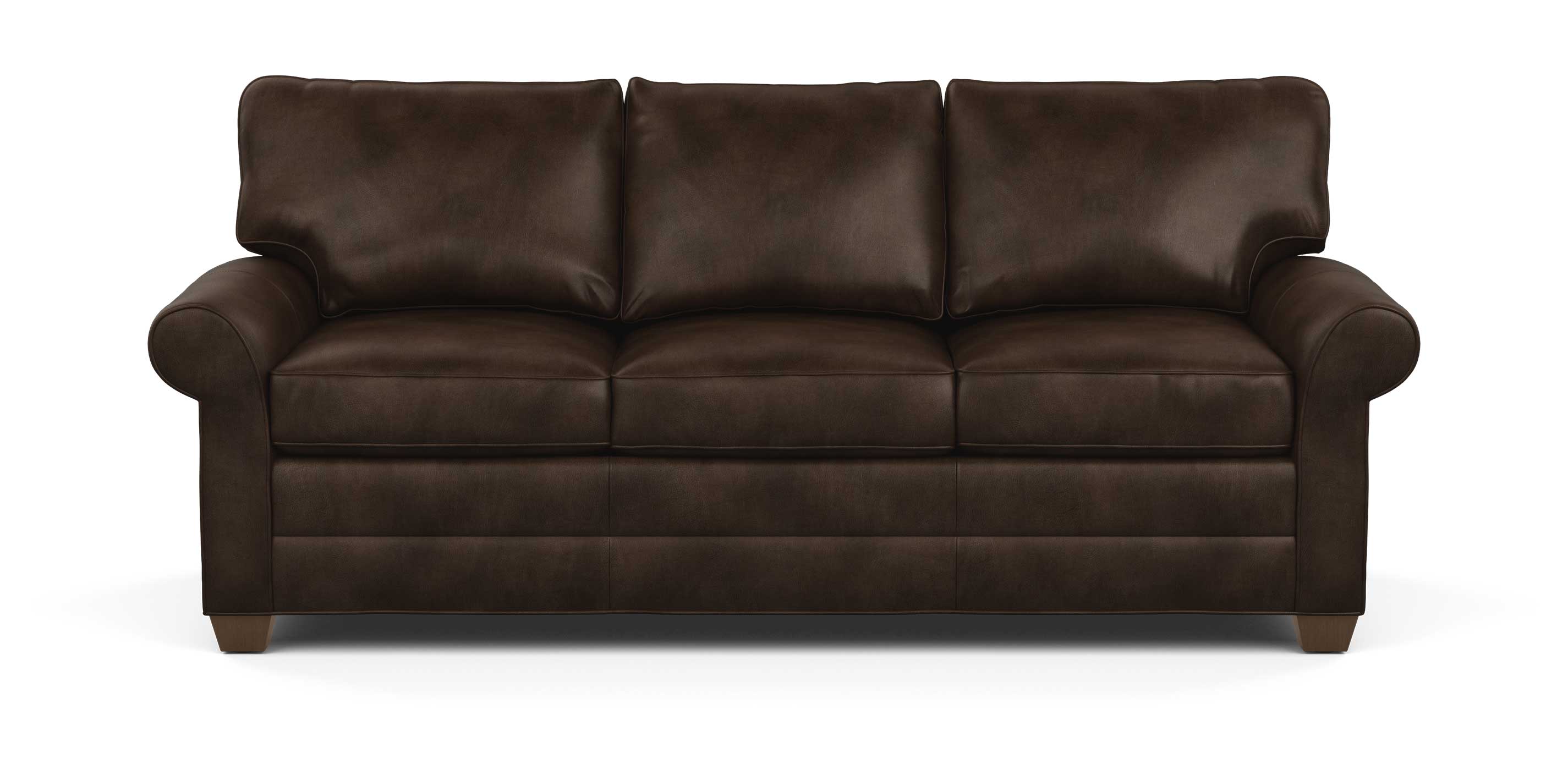 roll arm leather sofa deep seating