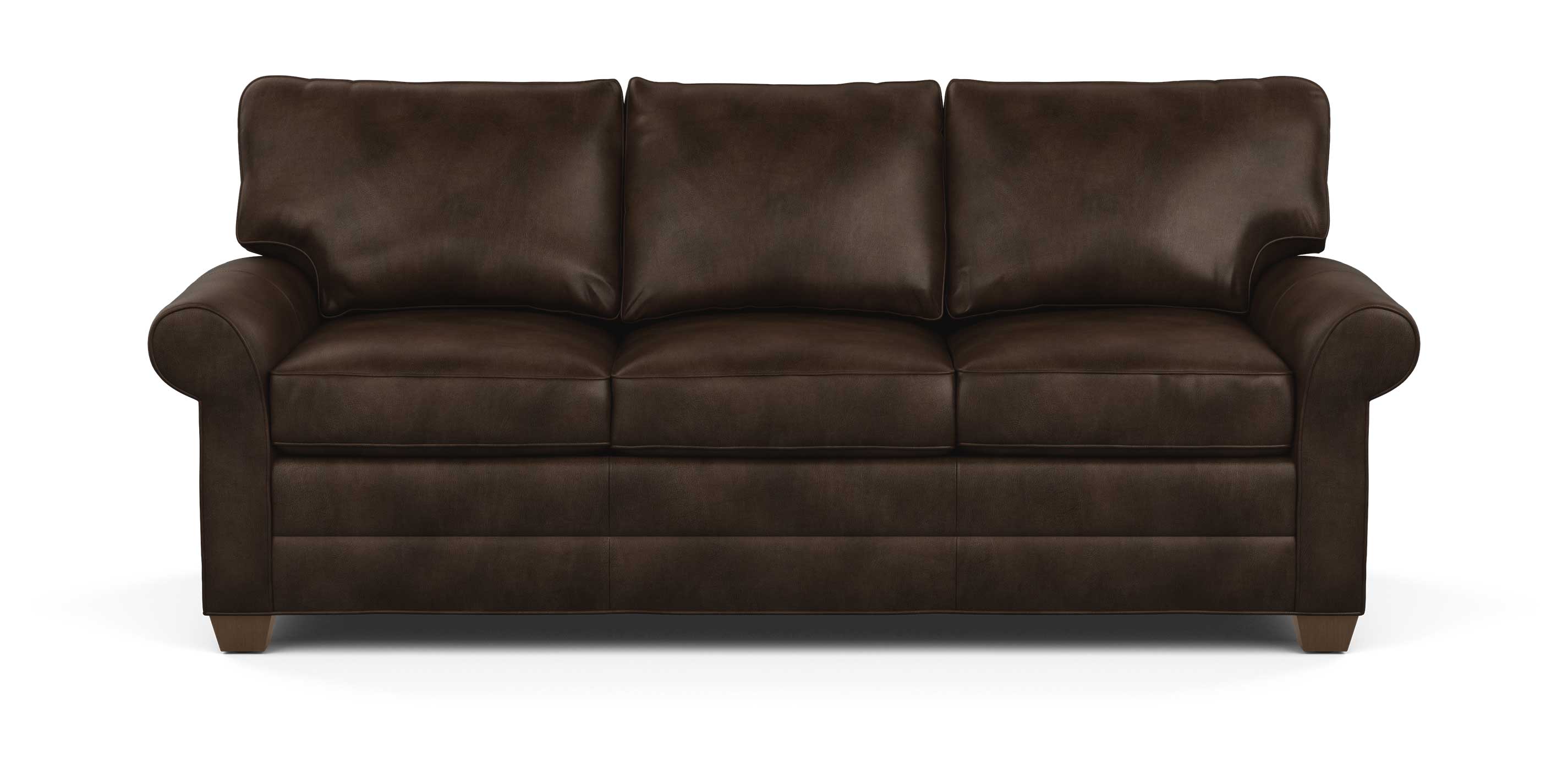 york roll arm leather sofa