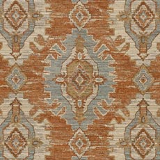 Sierra Russet (45667): chunky chenille medallion swatch Sierra Bayleaf Fabric By the Yard