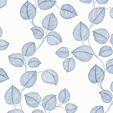Blue swatch Dainty Leaf Wallpaper