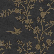 Dark Silver/Gold swatch Lenora Floral Wallpaper