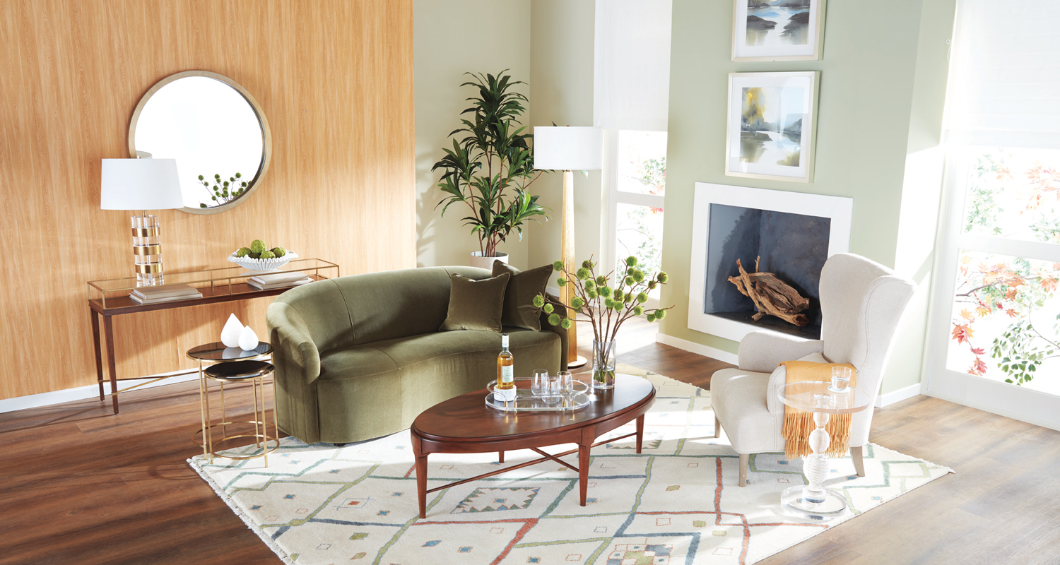 Sensational Curves Green Modern Living Room Main Image