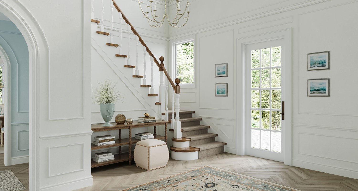 Spacious and Gracious Stairside Entryway Main Image