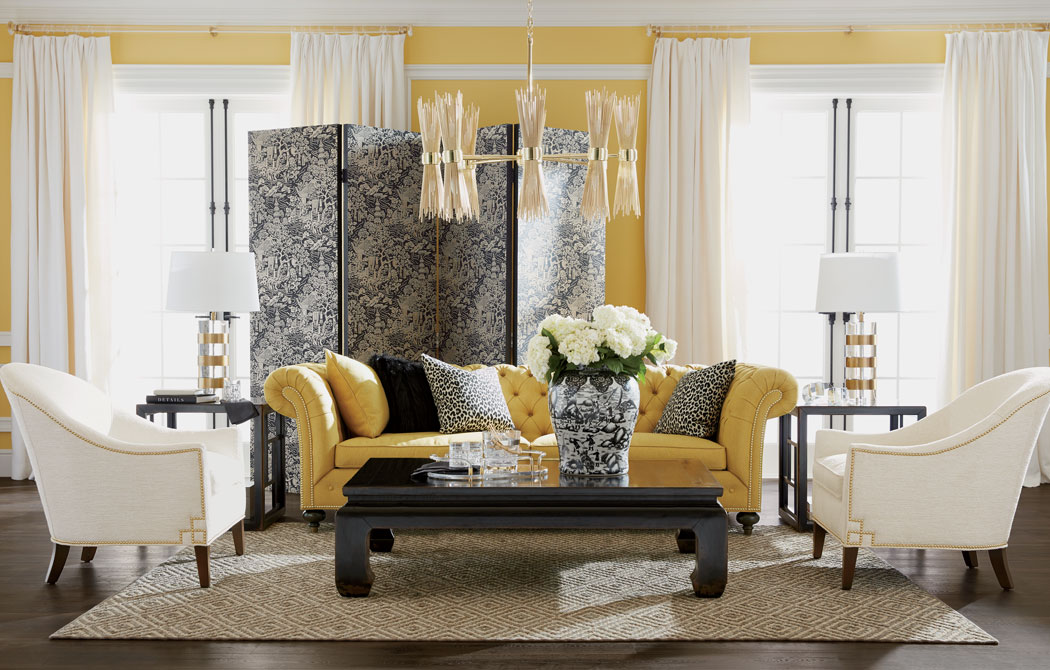 Yellow & Black Beauty Living Room Living Room Designs Ethan Allen