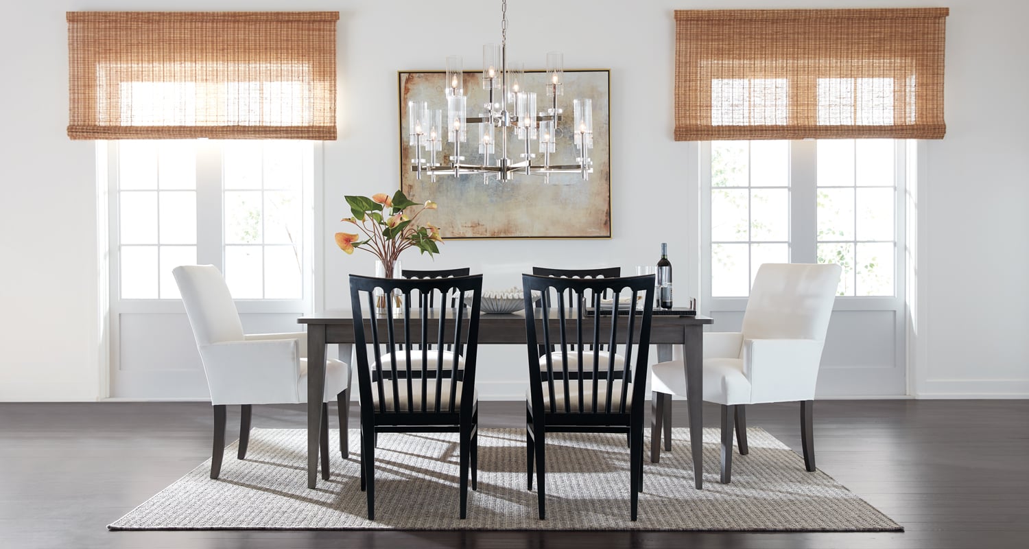 Timeless Angles Black and White Dining Room Main Image