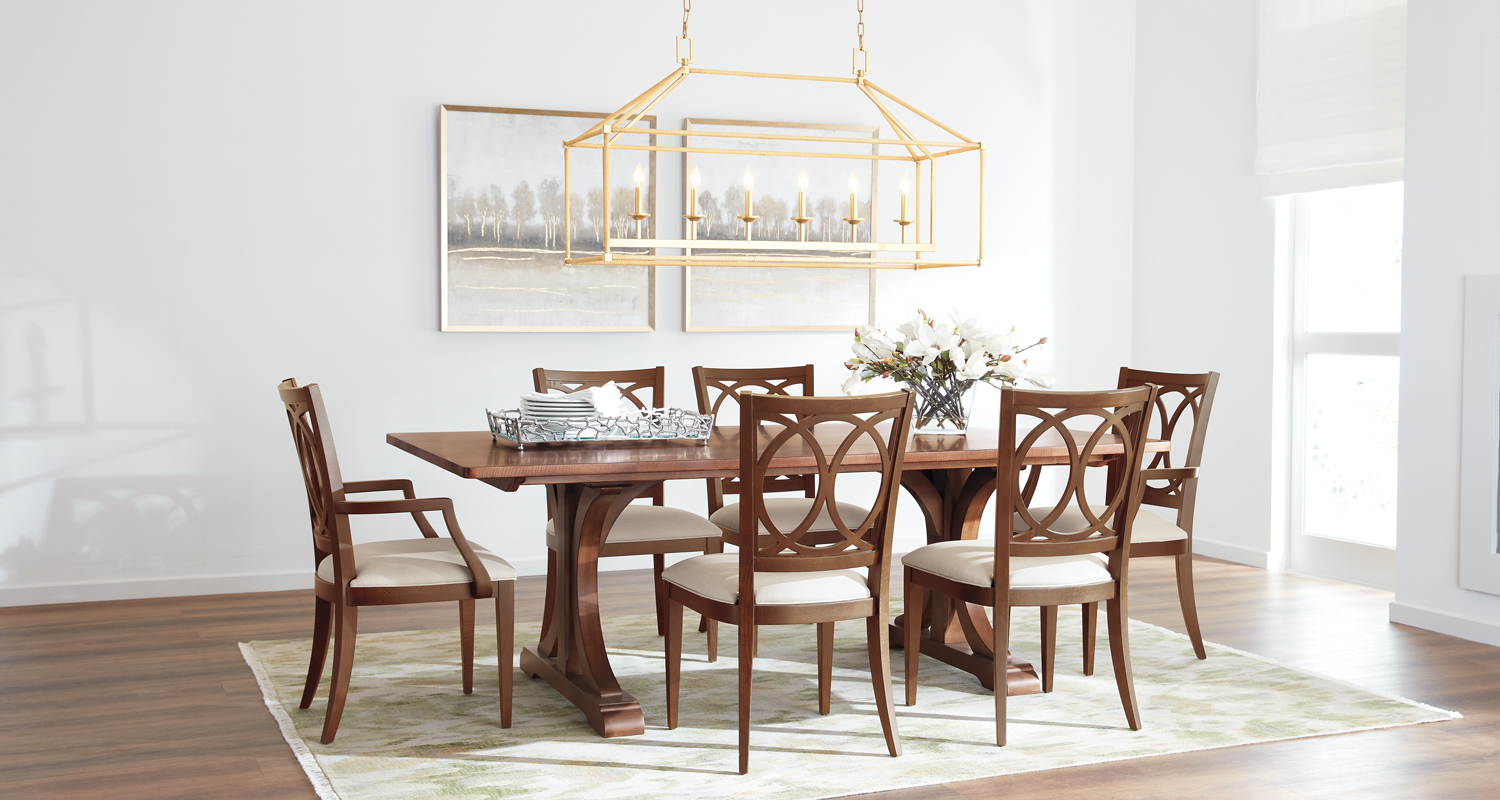 Wonderfully Warm Brown & Gold Dining Room Main Image